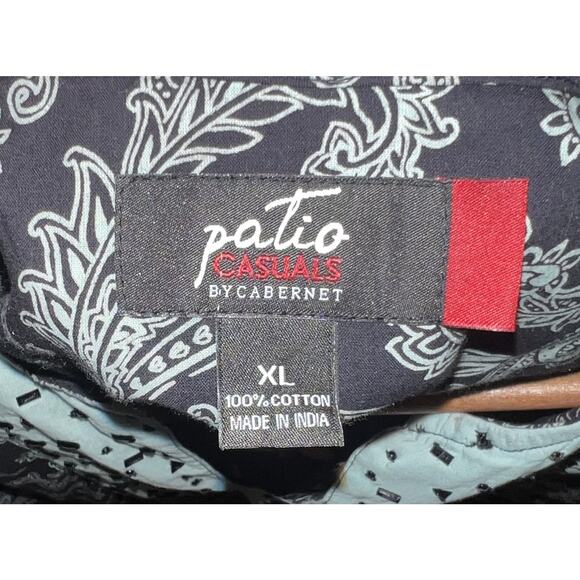 Patio Casuals By Cabernet Dress Tunic Beaded Black Paisley Side Pockets Size XL - Picture 8 of 8